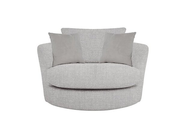 Pandora Large Swivel Chair - Plain Silver