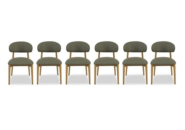 Riga Set of 6 Wooden Dining Chairs - Green