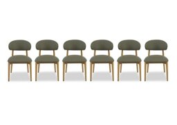 Riga Set of 6 Wooden Dining Chairs - Green