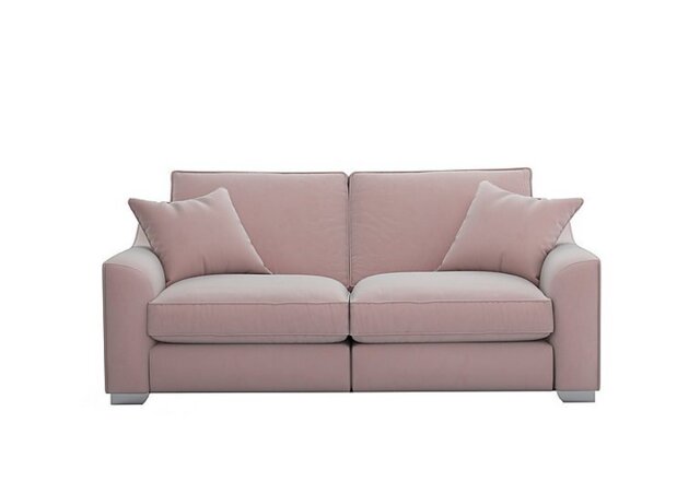 The Lounge Co. - Isobel 3 Seater Fabric Fibre Fill Sofa - Cotton Candy with Chrome Feet