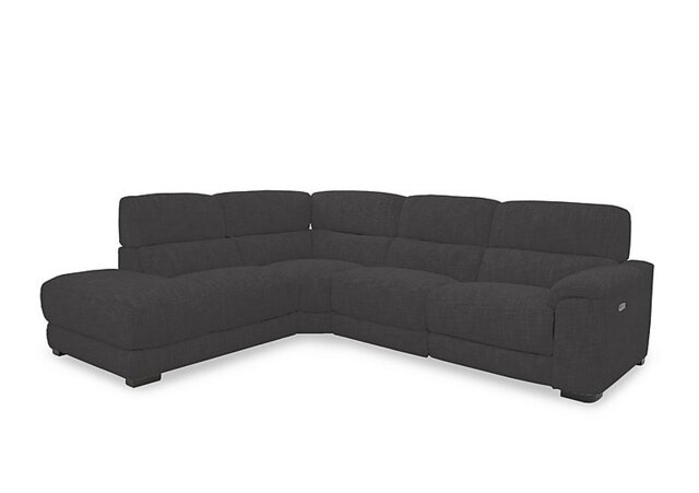 Nova Fabric Power Recliner Left Hand Facing Chaise End Sofa with Power Headrests - Anthracite