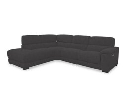 Nova Fabric Power Recliner Left Hand Facing Chaise End Sofa with Power Headrests - Anthracite