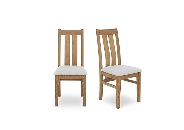 Furnitureland - Augusta Pair of Wooden Slatted Back Dining Chairs