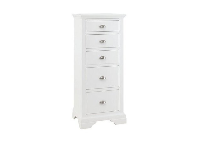 Furnitureland - Emily 5 Drawer Tall Chest - White