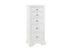 Furnitureland - Emily 5 Drawer Tall Chest - White