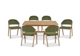 Stratford Small Extending Dining Table with 6 Fabric Chairs