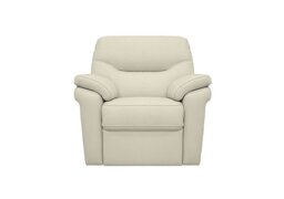 G Plan - Seattle Leather Power Recliner Armchair with Power Lumbar - Cambridge Chalk