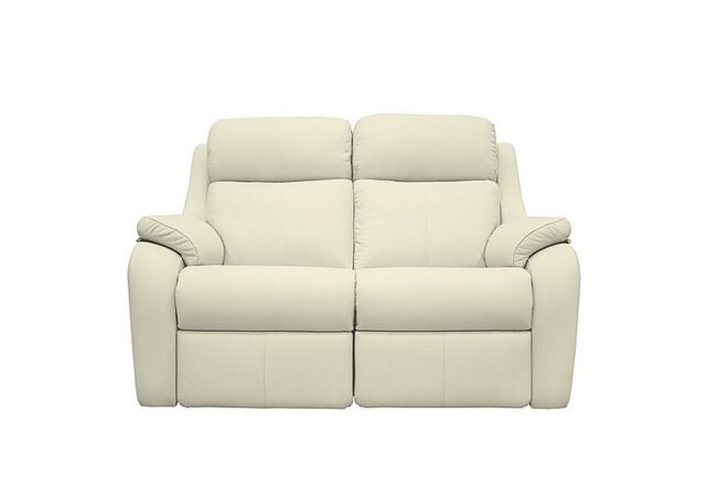 G Plan - Kingsbury 2 Seater Leather Power Battery Recliner Sofa with Power Headrests - Cambridge Chalk