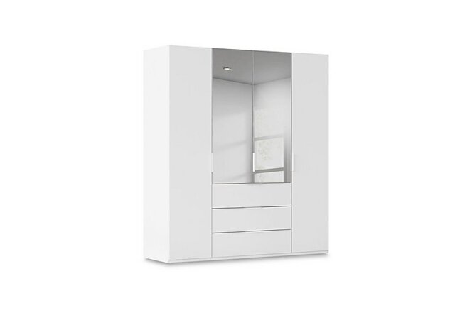 Rauch - Haven 201cm 4 Door Combi Décor Wardrobe with 2 Décor Doors and 2 Mirror Doors - Alpine White