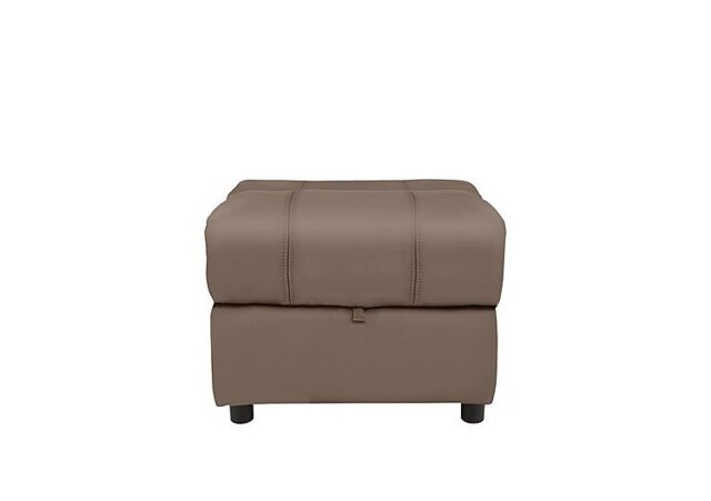 World of Leather - Moreno Leather Storage Footstool - Fawn
