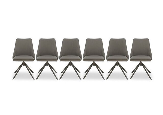 Icon Set of 6 Swivel Dining Chairs