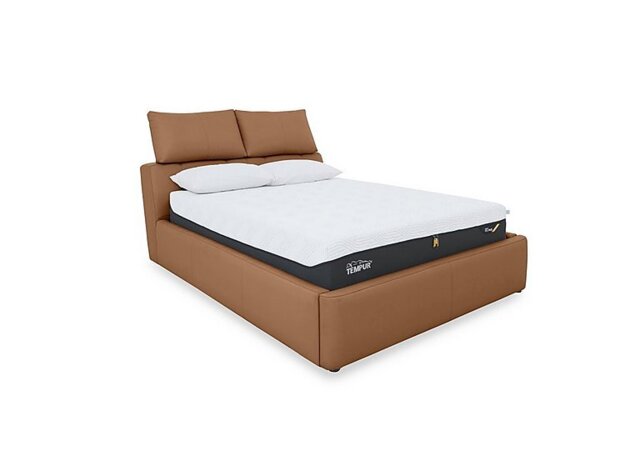 World of Leather - Tyrell NC Leather Manual Ottoman Bed Frame - Super King - Pecan Brown