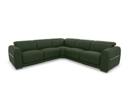 World of Leather - Edison Large Leather Power Recliner Corner Sofa with Power Headrests and Lights