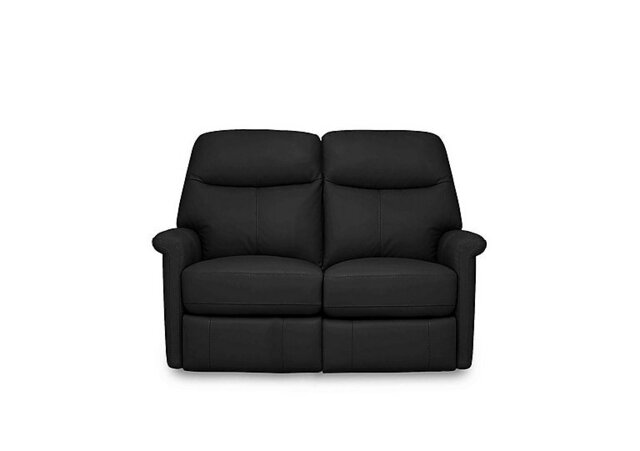 World of Leather - Compact Collection Lille 2 Seater Power Recliner BV Leather Sofa - Classic Black