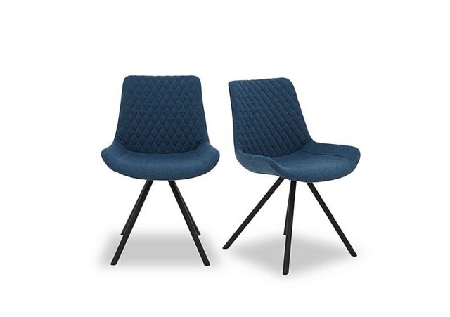 Ion Pair of Fabric Dining Chairs - Mineral Blue