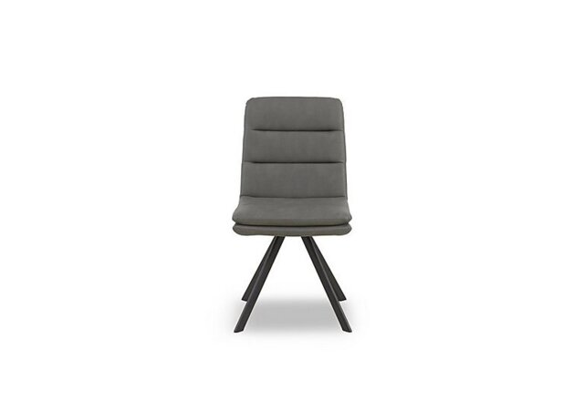 Njord Faux Leather Swivel Dining Chair - Grey