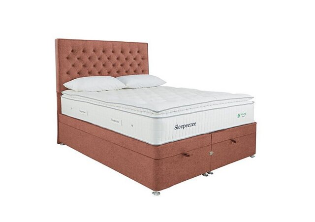 Sleepeezee - Natural Touch 3000 Pillowtop End Ottoman Divan Set - King Size - Burnt Orange