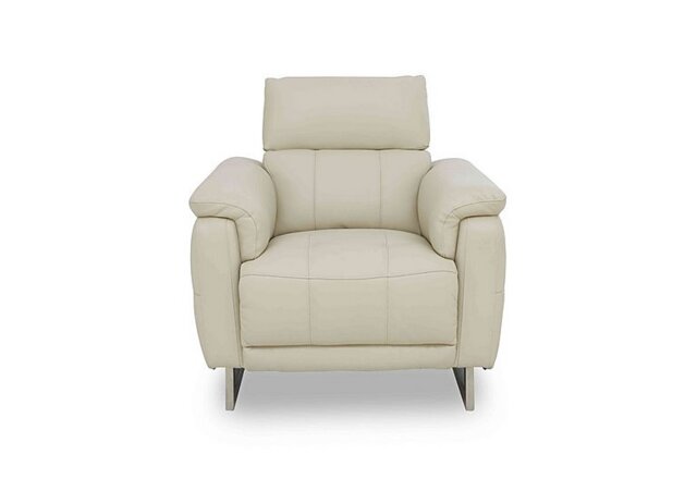 Moet Leather Power Recliner Chair with Telescopic Headrest - Bone China
