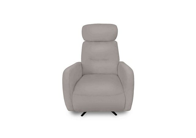 World of Leather - Designer Chair Collection Tokyo Leather Manual Recliner Swivel Chair - Silver Grey
