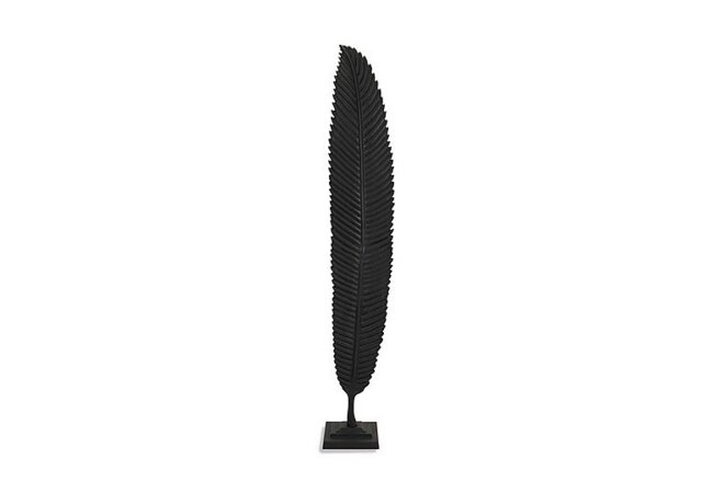 Black Cast Leaf Ornament Large