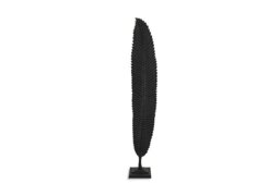 Black Cast Leaf Ornament Large