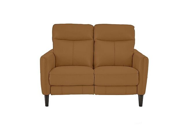 World of Leather - Compact Collection Petit 2 Seater NC Leather Power Recliner Sofa - Pecan Brown