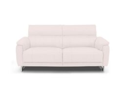 Moet 3 Seater Leather Power Recliner Sofa with Telescopic Headrests - Cotton