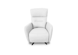 World of Leather - Designer Chair Collection Le Mans Leather Dual Power Recliner Swivel Chair - BV Star White