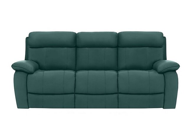 World of Leather - Moreno 3 Seater NC Leather Sofa with Power Recliner - NC Lake Green