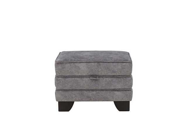 Mariah Small Fabric Storage Footstool - Dapple Silver