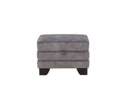 Mariah Small Fabric Storage Footstool - Dapple Silver