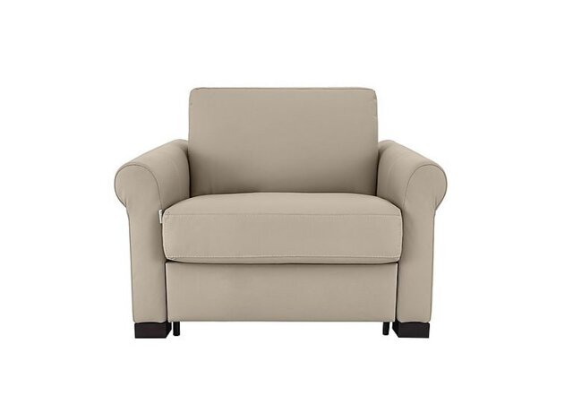 Nicoletti - Alcova Leather Chair Sofa Bed with Scroll Arms - Torello Fango - Sofas and Armchairs - In Time for Christmas