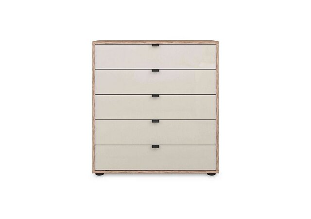 Wiemann - Hong Kong 80cm 5 Drawer Chest with Glass Drawers - Champagne