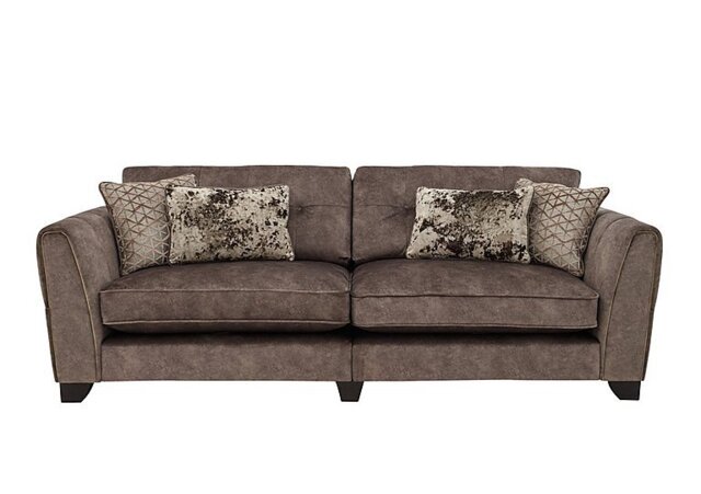 Mariah 4 Seater Fabric Classic Back Split Frame Sofa - Dapple Chocolate