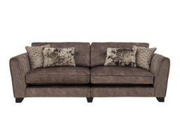 Mariah 4 Seater Fabric Classic Back Split Frame Sofa - Dapple Chocolate