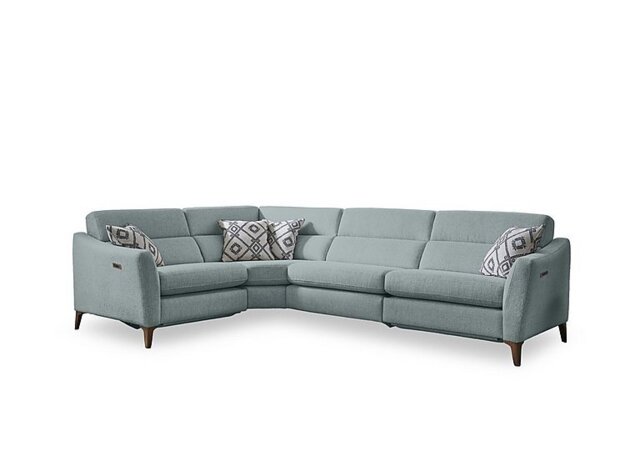 Moderna Power Recliner Left Hand Facing Corner Sofa with Power Telescopic Headrests - Duck Egg - Sofas and Armchairs - In Time for Christmas