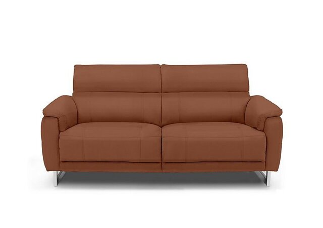 Moet 3 Seater Leather Power Recliner Sofa with Telescopic Headrests - Butterscotch