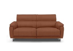 Moet 3 Seater Leather Power Recliner Sofa with Telescopic Headrests - Butterscotch