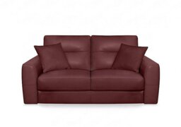 World of Leather - Nest NC Leather 3 Seater Sofa - NC Deep Red