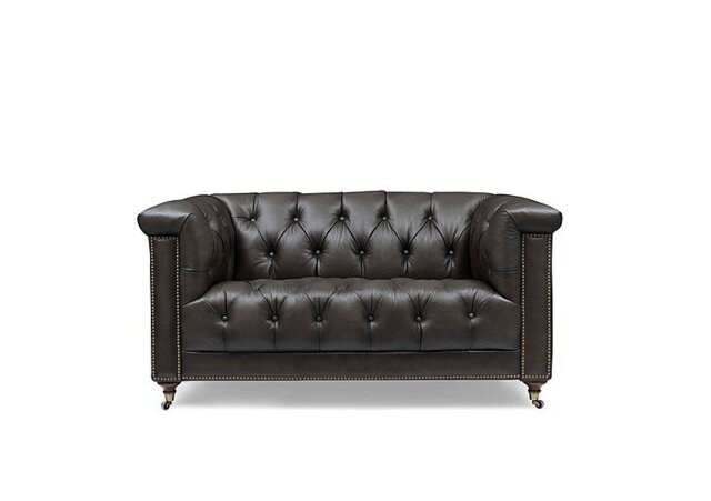 At The Helm - Wallace 2 Seater Leather Chesterfield Sofa - Cannon - Sofas and Armchairs