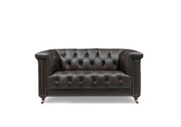 At The Helm - Wallace 2 Seater Leather Chesterfield Sofa - Cannon - Sofas and Armchairs