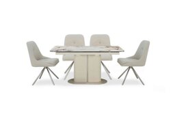 Avorio Small Pop-Up Extending Dining Table and 4 Swivel Chairs
