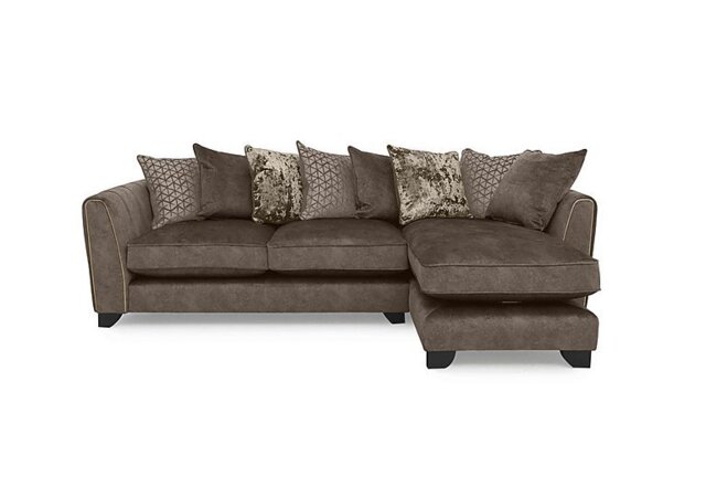 Mariah Fabric Scatter Back Right Hand Facing Chaise End Sofa - Dapple Chocolate