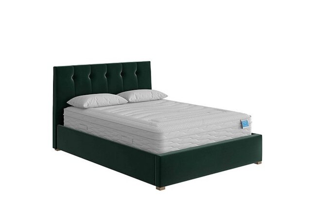 Noah Ottoman Bed Frame - Double - Plush Velvet Forest Green