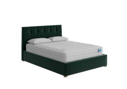 Noah Ottoman Bed Frame - Double - Plush Velvet Forest Green