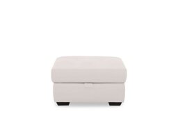 Dinky Leather Large Storage Footstool - Cotton