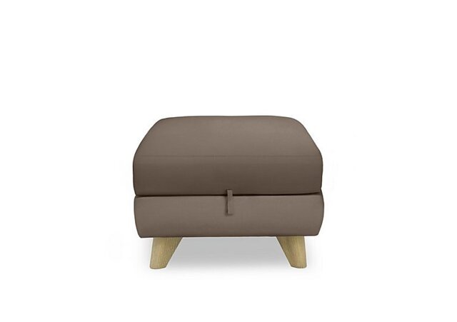 World of Leather - Malmo Leather Storage Footstool - Fawn