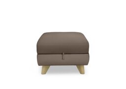 World of Leather - Malmo Leather Storage Footstool - Fawn