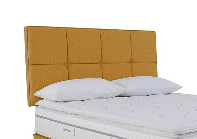 Sleepeezee - Dalmore Strutted Headboard - Double - Tweed Mustard