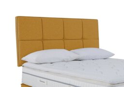 Sleepeezee - Dalmore Strutted Headboard - Double - Tweed Mustard